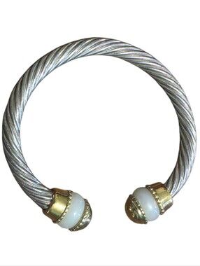 Silver & Gold Twisted Cuff Bracelet
